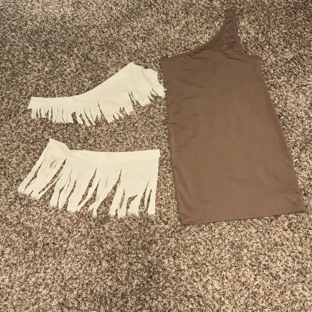 Topshop size 6 One shoulder dress with Pocahontas Halloween costume